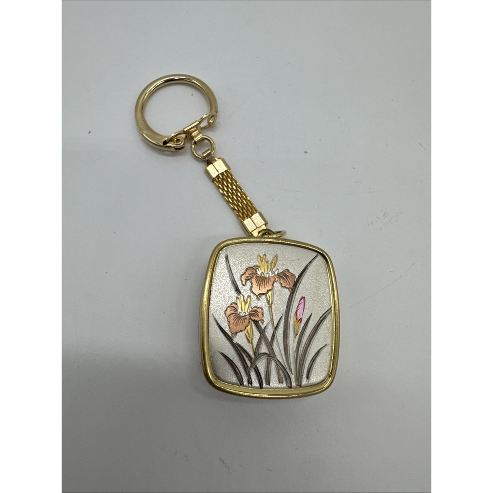 Vintage Music Box Keychain Sankyo Japan Works Edelweiss Inlay Artwork Works